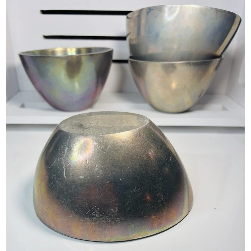 Pottery Barn Metallo Collection Set Of 4 Metal Aluminum
